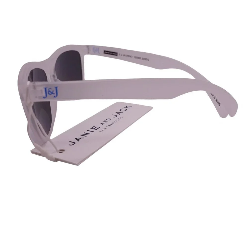 NWT Janie And Jack Sunglasses Boys 2-4 Years White Tinted UV Lenses Casual